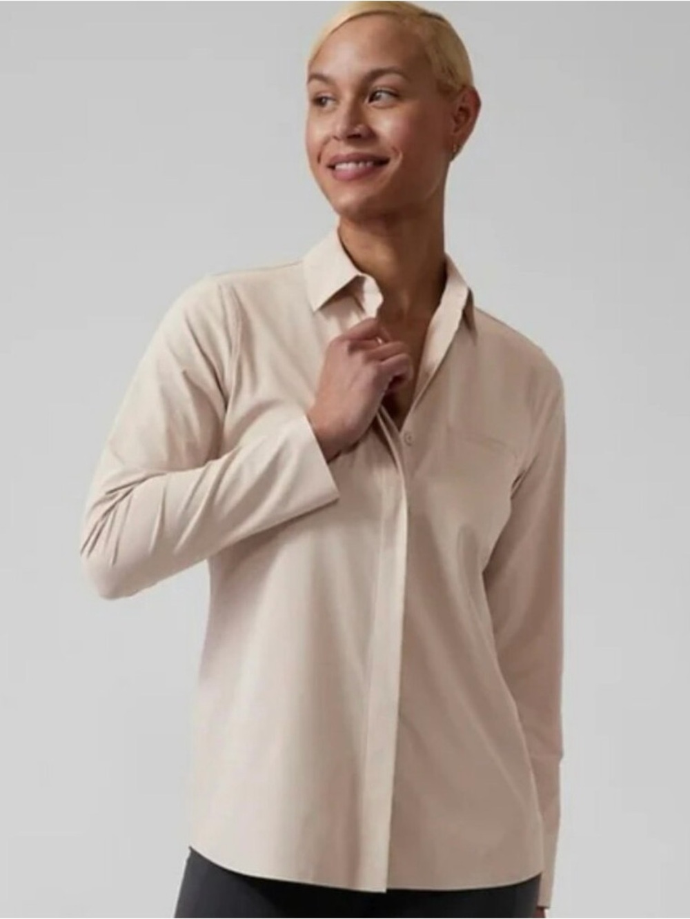 Athleta Urbanite Top 2.0, tan, size large